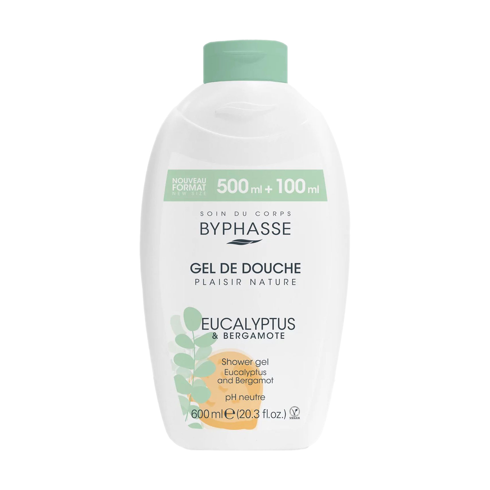 Гель для душу Byphasse Plaisir Nature Shower Gel Евкаліпт та бергамот, 600 мл