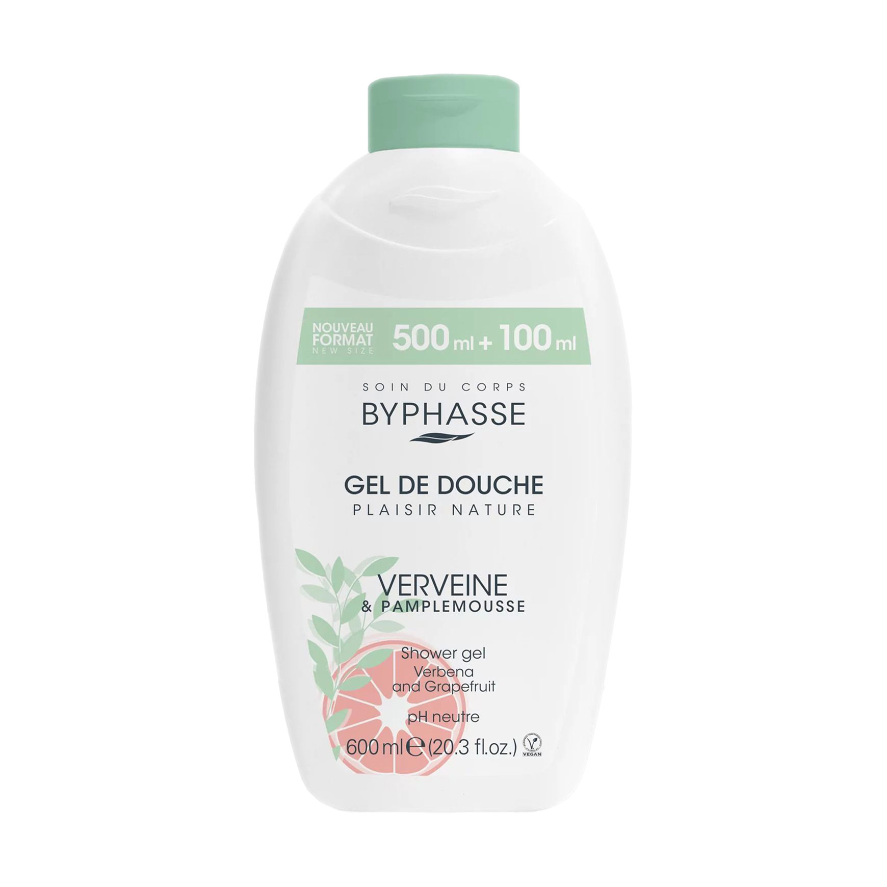 Гель для душу Byphasse Plaisir Nature Shower Gel Вербена та грейпфрут, 600 мл