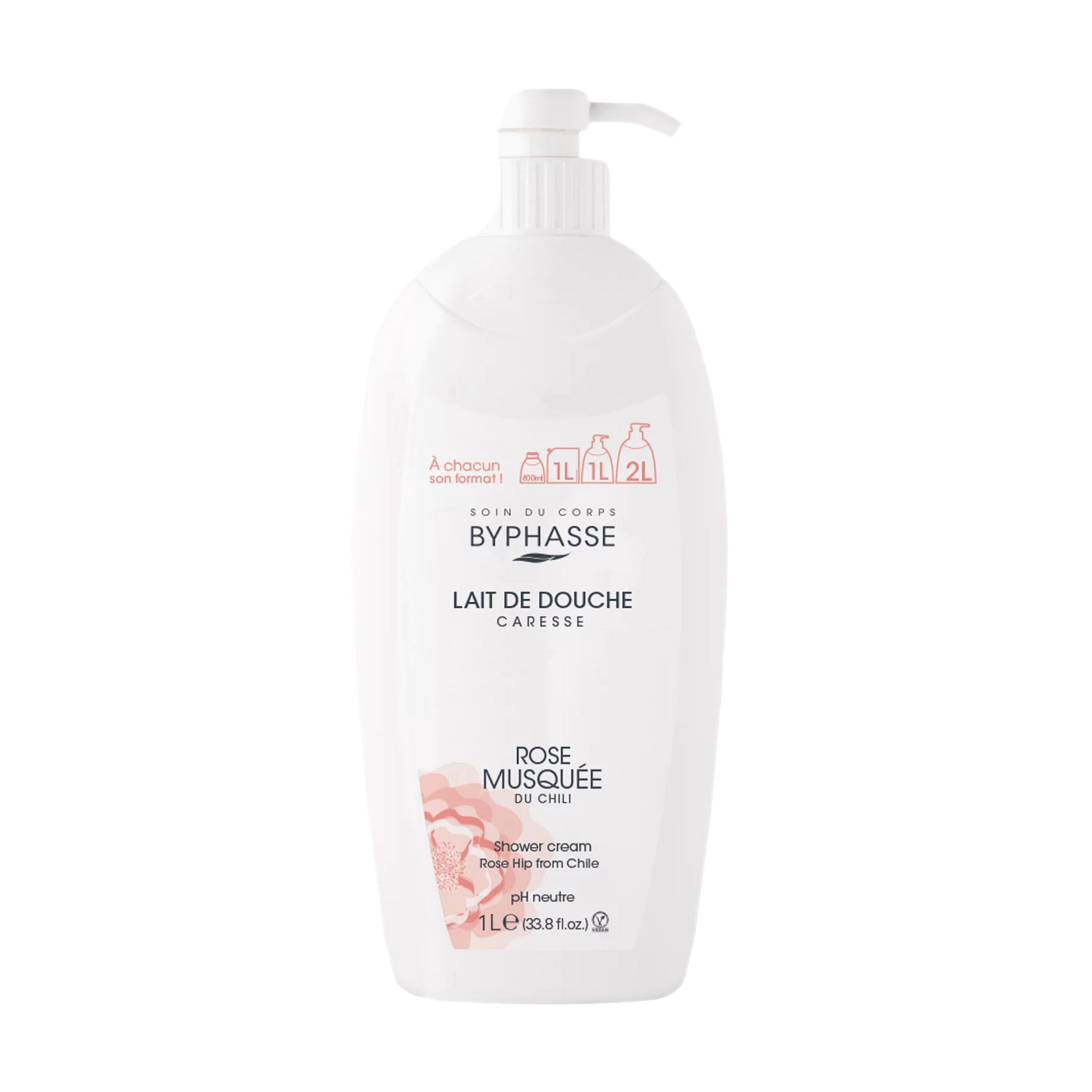 Крем-гель для душу Byphasse Caresse Shower Cream Шипшина, 1 л