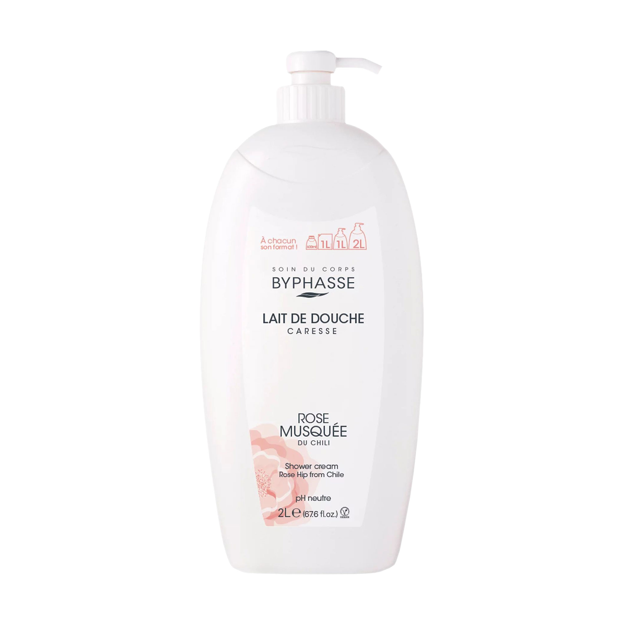 Крем-гель для душу Byphasse Caresse Shower Cream Шипшина, 2 л